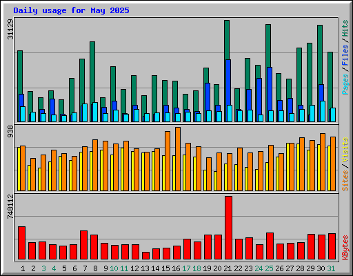 Daily usage for May 2025