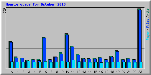 Hourly usage for October 2016
