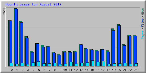 Hourly usage for August 2017
