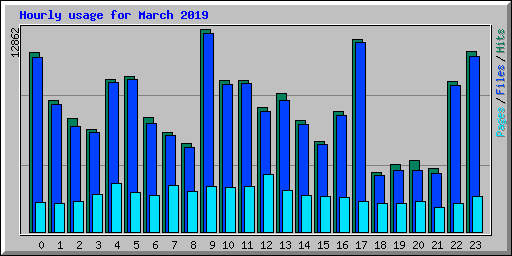 Hourly usage for March 2019