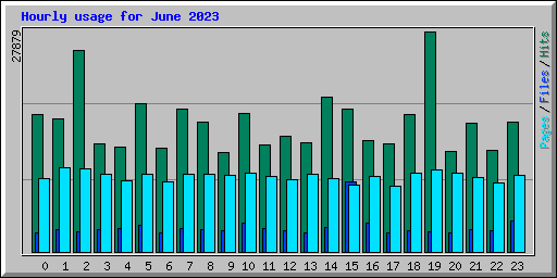 Hourly usage for June 2023