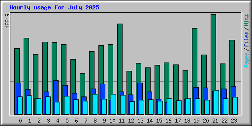 Hourly usage for July 2025